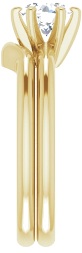 Sužadėtuvių Žiedas „Solitaire“ 585 Geltonojo Aukso Round 5.8mm (9)