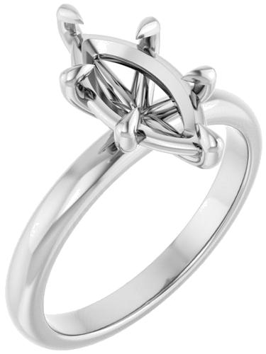 Sužadėtuvių Žiedas „Solitaire“ 585 Baltojo Aukso Marquise 12mm x 6mm (1)