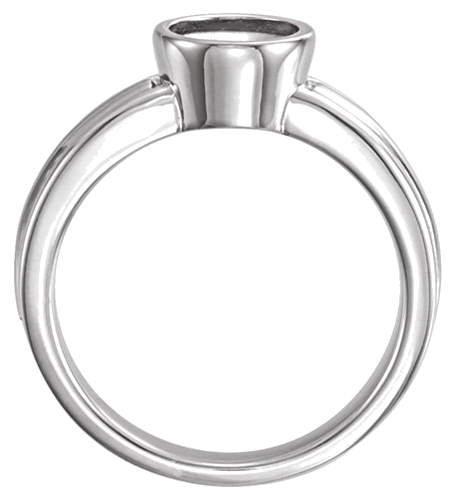 14K White 7 mm Round Bezel-Set Solitaire Engagement Ring Mounting (2)