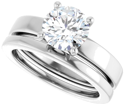 14K White 7.4 mm Round Solitaire Engagement Ring Mounting (10)