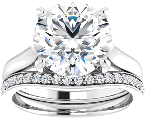 Sužadėtuvių Žiedas „Solitaire“ 750 Baltojo Aukso Round 10mm (8)