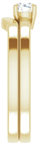 Sužadėtuvių Žiedas „Solitaire“ 585 Geltonojo Aukso Round 4.1mm (9)