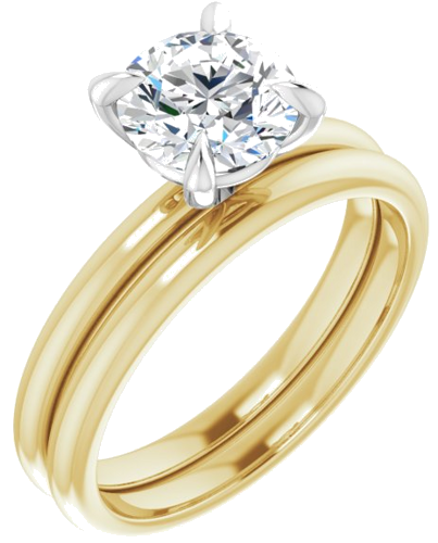 Sužadėtuvių Žiedas „Solitaire“ 585 Baltojo Ir Geltonojo Aukso Round 7mm (6)