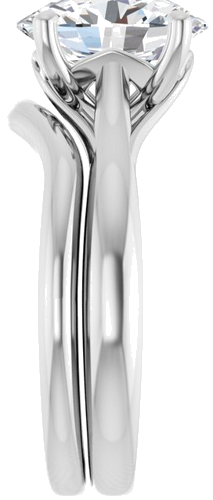 Platinum  10x8 mm Oval Solitaire Engagement Ring Mounting (9)