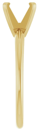 14K Yellow 7 mm Round Ultra-Lightweight Solitaire Engagement Ring Mounting (4)