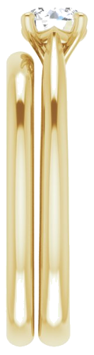 Sužadėtuvių Žiedas „Solitaire“ 585 Geltonojo Aukso Round 4.8mm (9)