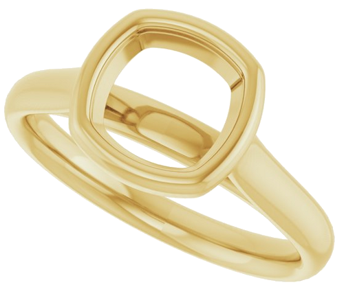 Sužadėtuvių Žiedas „Bezel-Set Solitaire“ 585 Geltonojo Aukso Cushion 7mm (5)