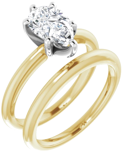 Sužadėtuvių Žiedas „Solitaire“ 585 Baltojo Ir Geltonojo Aukso Pear Shape 9mm x 6mm (6)