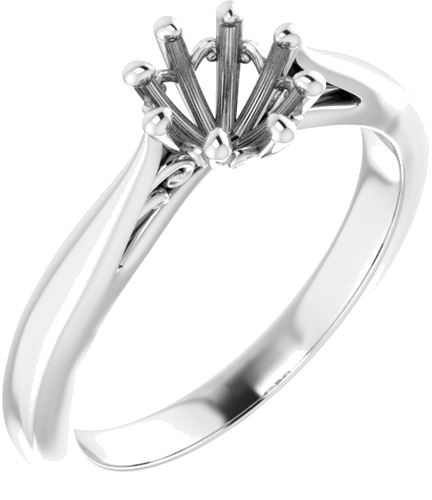 Sužadėtuvių Žiedas „Solitaire“ 585 Baltojo Aukso Round 5.8mm (1)