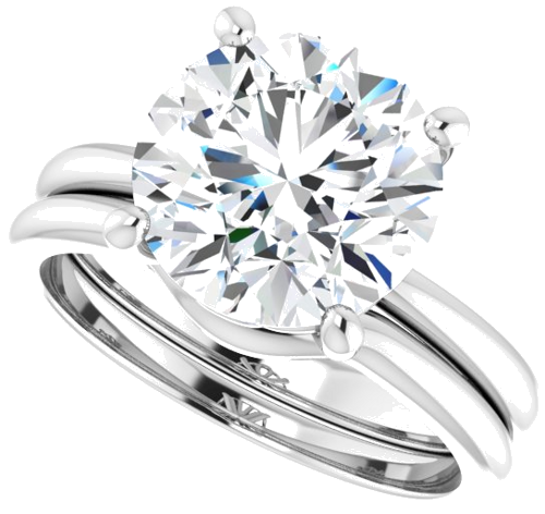 14K White 10 mm Round Solitaire Engagement Ring Mounting (10)