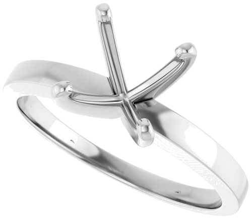 Sužadėtuvių Žiedas „Solitaire“ 585 Baltojo Aukso Round 7.8mm x 8.6mm (5)