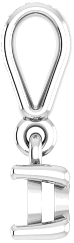 14K White 4.4 mm Round .03 CTW Natural Diamond Semi-Set Pendant (3)