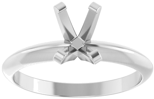 14K White 6.5x4.5 mm Emerald Solitaire Engagement Ring Mounting (3)