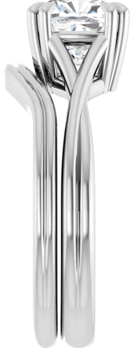 Platinum 7 mm Cushion Solitaire Engagement Ring Mounting (9)