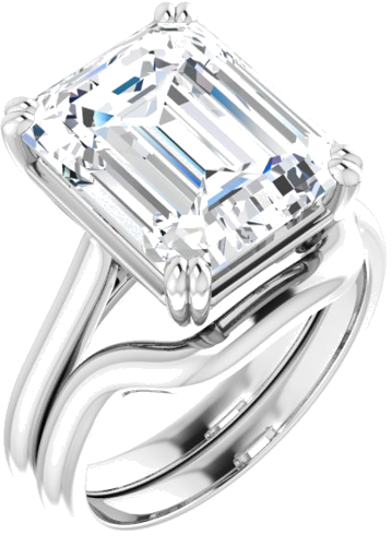 Sužadėtuvių Žiedas „Solitaire“ 950 Platinos Emerald 12mm x 10mm (6)