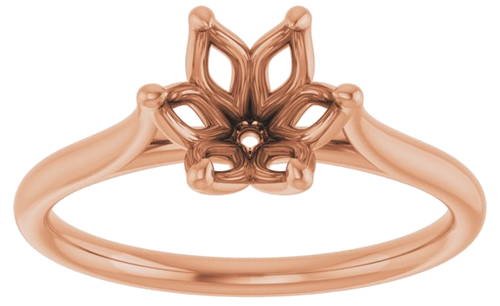 14K Rose 7 mm Round Engagement Ring Mounting (3)