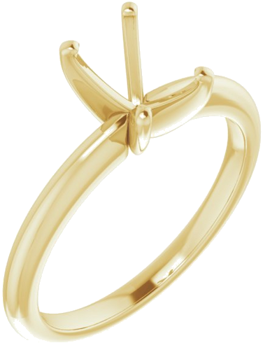 14K Yellow  7x5 mm Emerald Solitaire Engagement Ring Mounting (1)