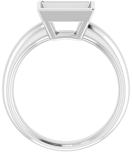 14K White 8 mm Square Engagement Ring Mounting (2)