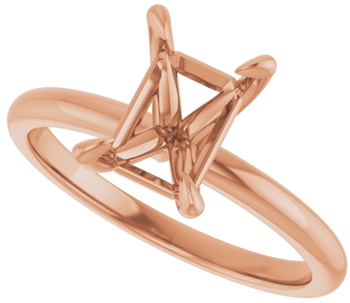 Sužadėtuvių Žiedas „Solitaire“ 585 Rožinis Aukso Emerald 8mm x 6mm (5)