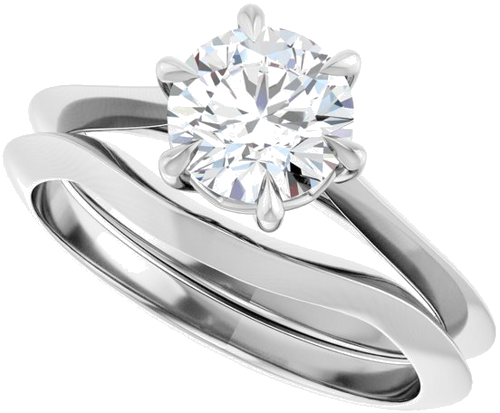 14K White 6.5 mm Round Solitaire Engagement Ring Mounting (10)