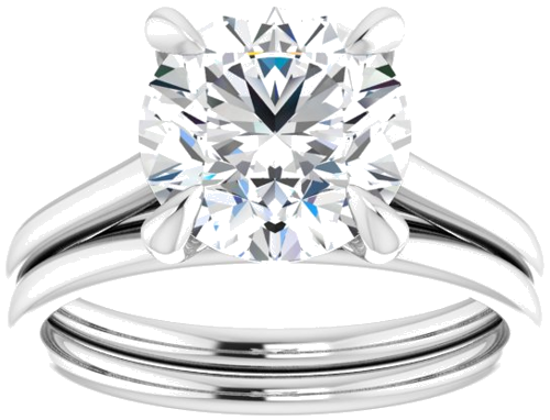 14K White  9 mm Round Solitaire Engagement Ring Mounting (8)