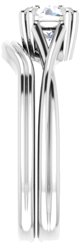 Sužadėtuvių Žiedas „Solitaire“ 585 Baltojo Aukso Round 6mm (9)