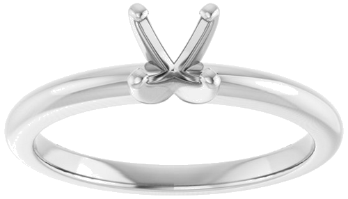 14K White  5.2 mm Round Solitaire Engagement Ring Mounting (3)