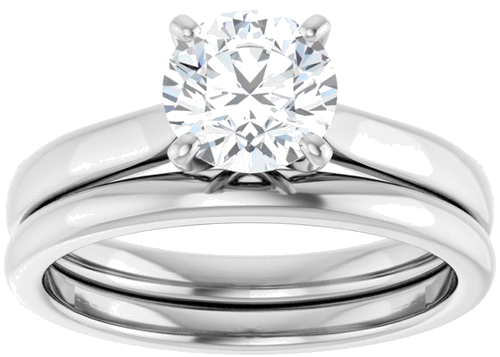 Platinum 6.5 mm Round Engagement Ring Mounting (8)