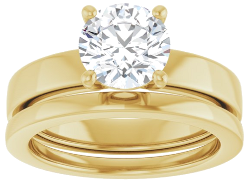 14K Yellow 7.4 mm Round Solitaire Engagement Ring Mounting (8)