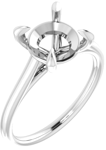 14K White  8.8 mm Round Solitaire Engagement Ring Mounting (1)