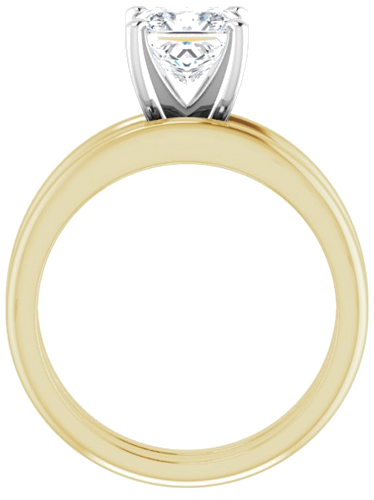 Sužadėtuvių Žiedas „Solitaire“ 750 Baltojo Ir Geltonojo Aukso Square 6mm (7)