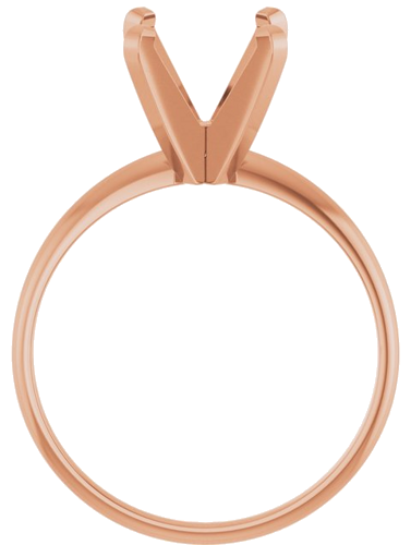 14K Rose 9 mm Round Ultra-Lightweight Solitaire Engagement Ring Mounting (2)