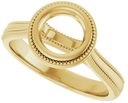 14K Yellow 6.5 mm Round Solitaire Engagement Ring Mounting (5)