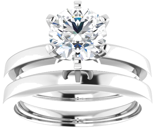 14K White 7 mm Round Solitaire Engagement Ring Mounting (8)