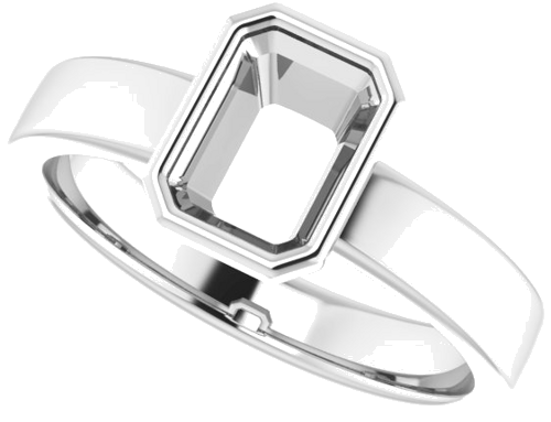 Sužadėtuvių Žiedas „Solitaire“ 417 Baltojo Aukso Emerald 7mm x 5mm (5)