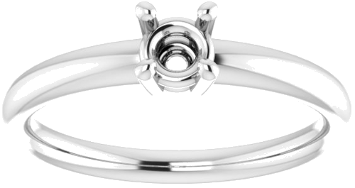 Sužadėtuvių Žiedas „Solitaire“ 417 Baltojo Aukso Round 4.4mm (3)