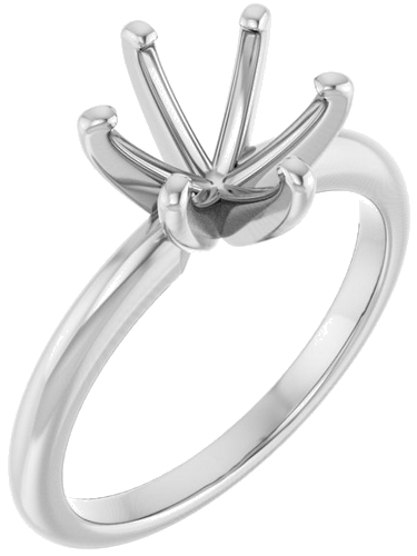 14K White  8.2 mm Round Solitaire Engagement Ring Mounting (1)