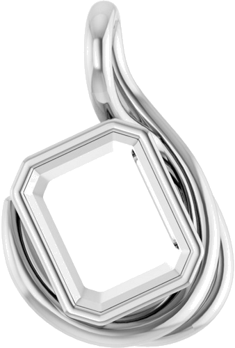 10K White 10x8 mm Emerald Pendant Mounting (1)