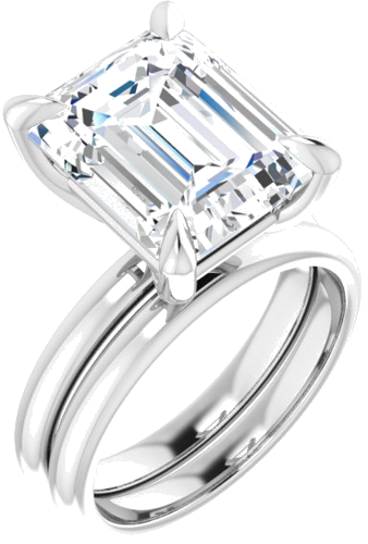 Sužadėtuvių Žiedas „Solitaire“ 585 Baltojo Aukso Emerald 12mm x 10mm (6)