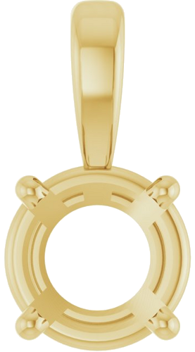 10K Yellow 6 mm Round 4-Prong Pendant Mounting (1)