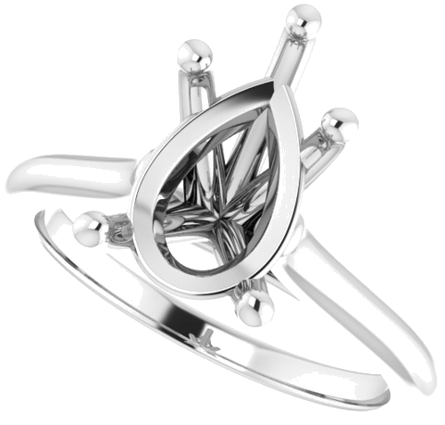 Sužadėtuvių Žiedas „Solitaire“ 950 Platinos Pear Shape 12mm x 8mm (5)