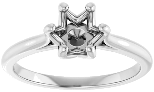 Platinum 7 mm Round Solitaire Engagement Ring Mounting (3)