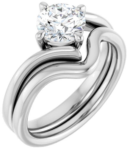 Sužadėtuvių Žiedas „Solitaire“ 585 Baltojo Aukso Round 6.5mm (6)