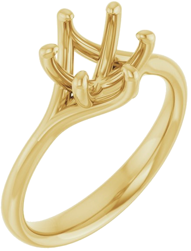 Sužadėtuvių Žiedas „Solitaire“ 417 Geltonojo Aukso Round 7.4mm (1)