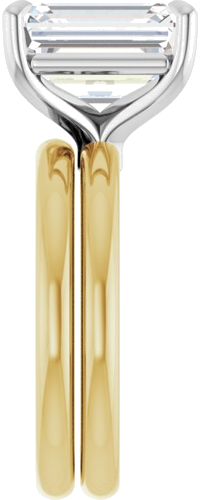 Sužadėtuvių Žiedas 585 Baltojo Ir Geltonojo Aukso Emerald 11mm x 9mm (9)