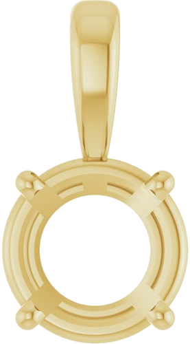 14K Yellow 7 mm Round 4-Prong Pendant Mounting (1)