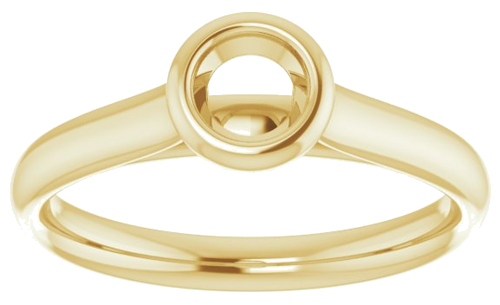 14K Yellow  4.4 mm Round Solitaire Engagement Ring Mounting (3)