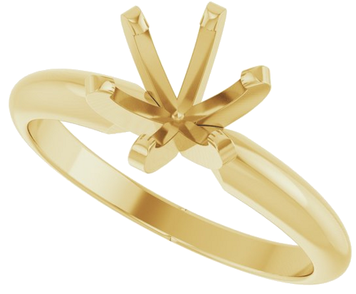 Sužadėtuvių Žiedas „Solitaire“ 585 Geltonojo Aukso Round 6.5mm (5)