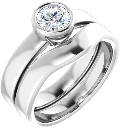 10K White 5.2 mm Round Solitaire Engagement Ring Mounting (6)