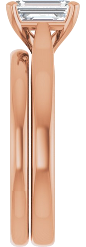 Sužadėtuvių Žiedas „Solitaire“ 585 Rožinis Aukso Emerald 7mm x 5mm (9)